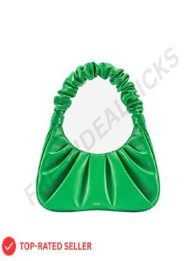 Vegan Leather Ruched Hobo Handbag with Magnet Closure